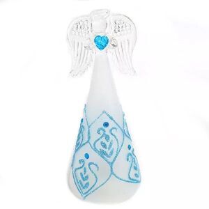 6-inch Glass Birthstone Color Changing Angel Figurine in December